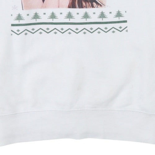 Russell Women White Christmas Graphic Pullover Sweatshirt Size M