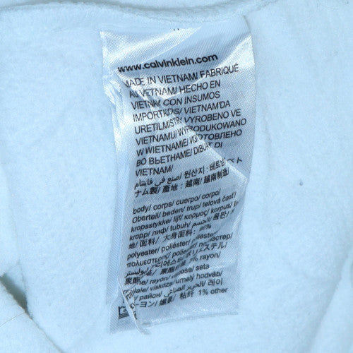 Calvin Klein Men White XS Pullover Sweatshirt Logo Fleece