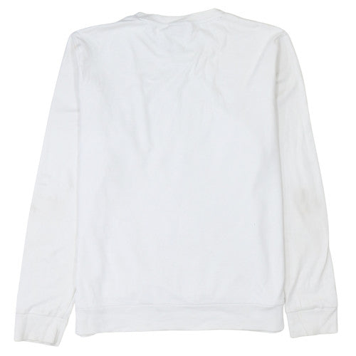 Hugo Boss Men's White XL Crew Neck Logo Sweatshirt