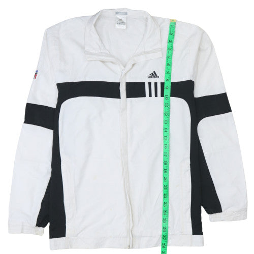 Adidas Mens White Black Medium Track Jacket Clima365 Full Zip