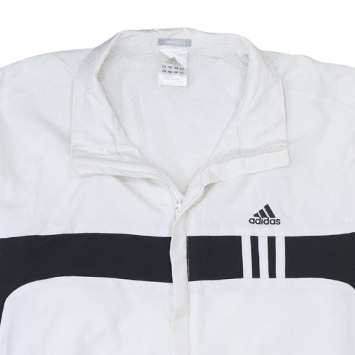 Adidas Mens White Black Medium Track Jacket Clima365 Full Zip