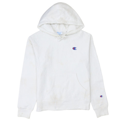 Champion Reverse Weave White Hoodie Women Small Pullover Cotton Logo