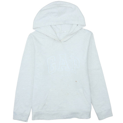 GAP Women White Pullover Hoodie L Cotton Blend Classic Casual