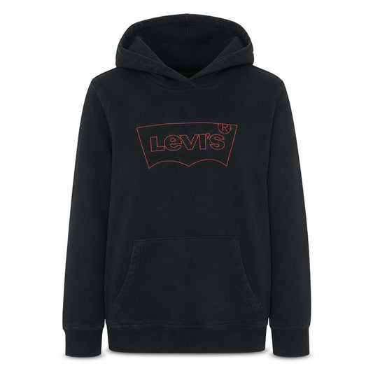 Front view of Levi's Women Black S Pullover Hoodie with Logo Print