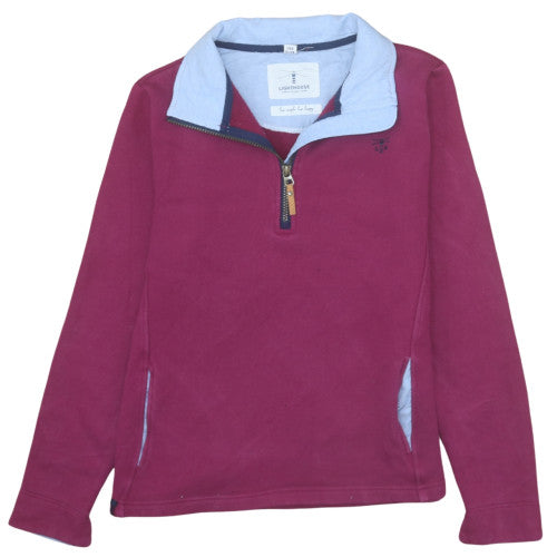Lighthouse Women’s Burgundy 1/4 Zip Pullover Sweatshirt Size 10 Cotton Blend