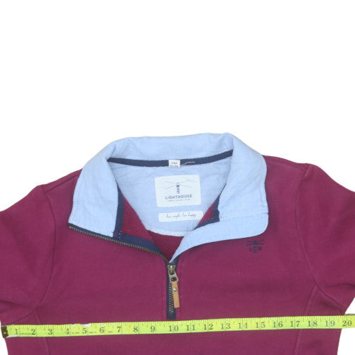 Lighthouse Women’s Burgundy 1/4 Zip Pullover Sweatshirt Size 10 Cotton Blend