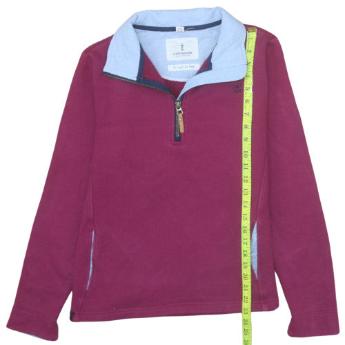 Lighthouse Women’s Burgundy 1/4 Zip Pullover Sweatshirt Size 10 Cotton Blend