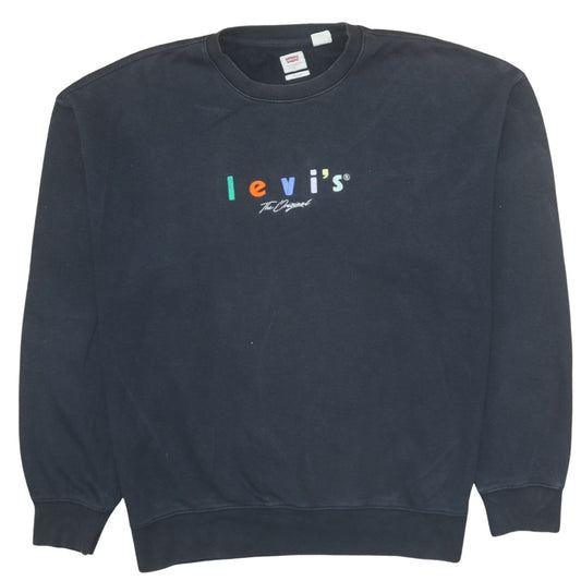Levi's Men's Black Relaxed Fit Crew Neck Sweatshirt L