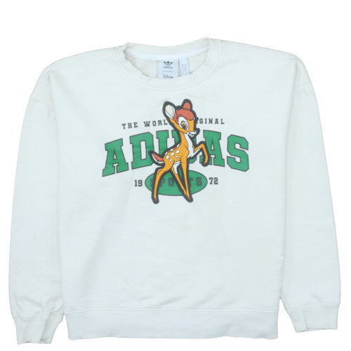 Adidas x Disney Women's White Bambi Crew Neck Sweatshirt UK 10