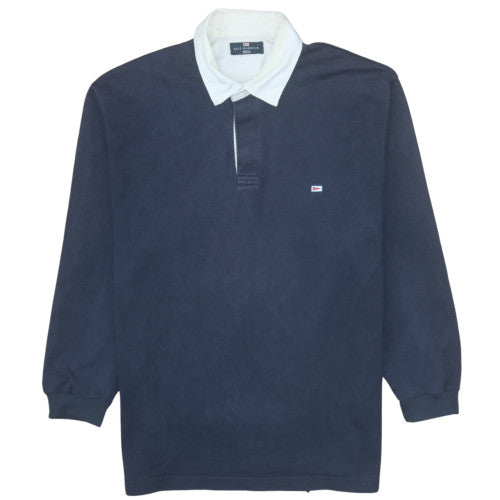 Marks and Spencer Blue Harbour Men's Blue Long Sleeve Polo M