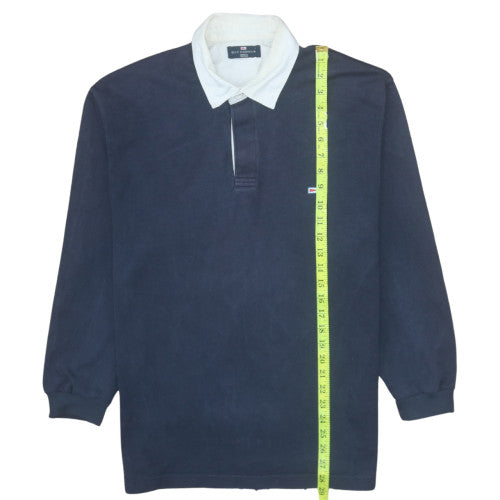 Marks and Spencer Blue Harbour Men's Blue Long Sleeve Polo M