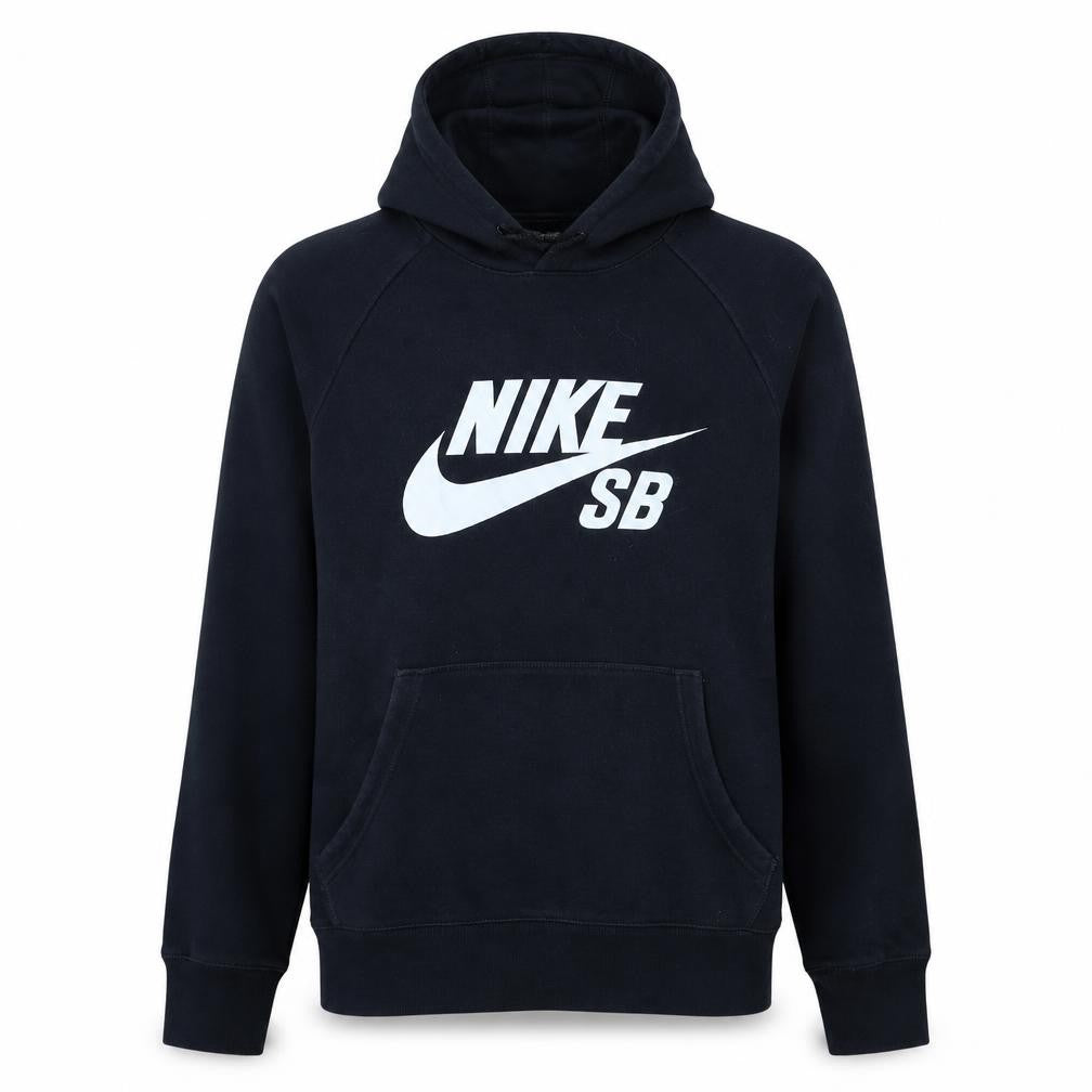 Front view of Nike SB Men's Black M Pullover Hoodie with Logo Graphic