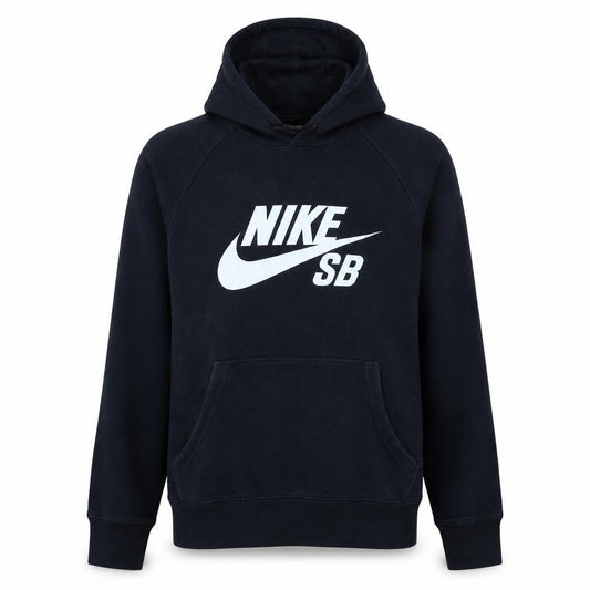 Front view of Nike SB Men's Black M Pullover Hoodie with Logo Graphic