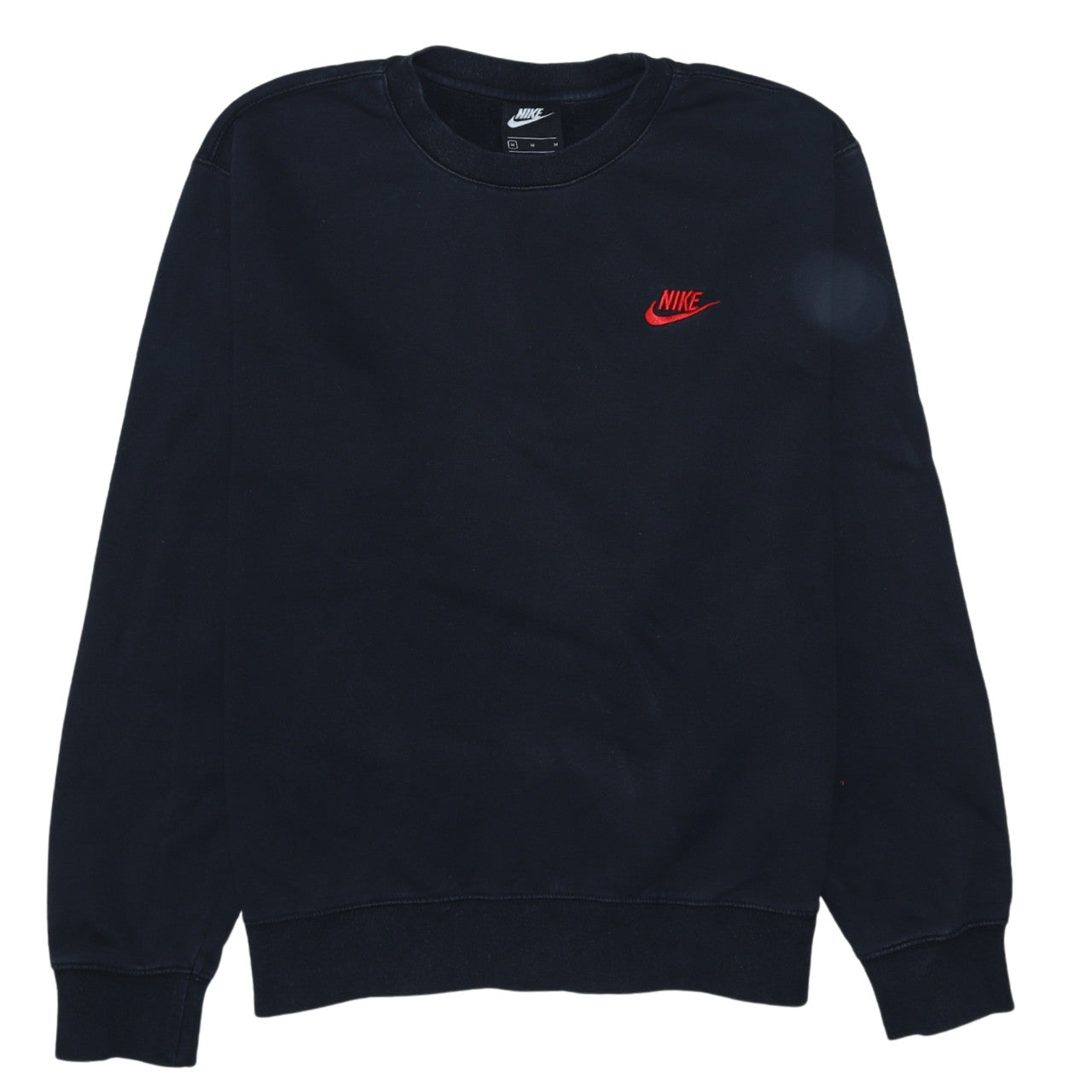 Nike Men's Black Medium Pullover Sweatshirt Crew Neck Embroidered Logo