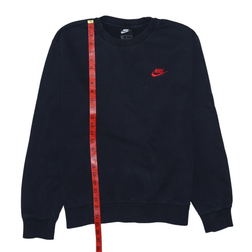 Nike Men's Black Medium Pullover Sweatshirt Crew Neck Embroidered Logo