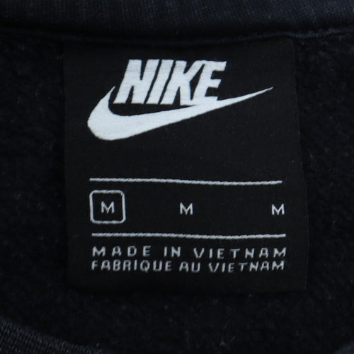 Nike Men's Black Medium Pullover Sweatshirt Crew Neck Embroidered Logo