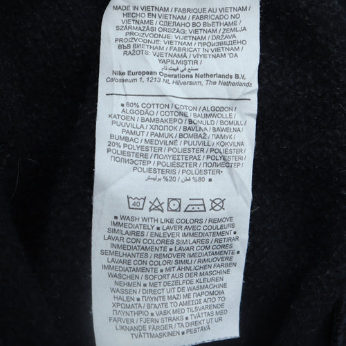 Nike Men's Black Medium Pullover Sweatshirt Crew Neck Embroidered Logo
