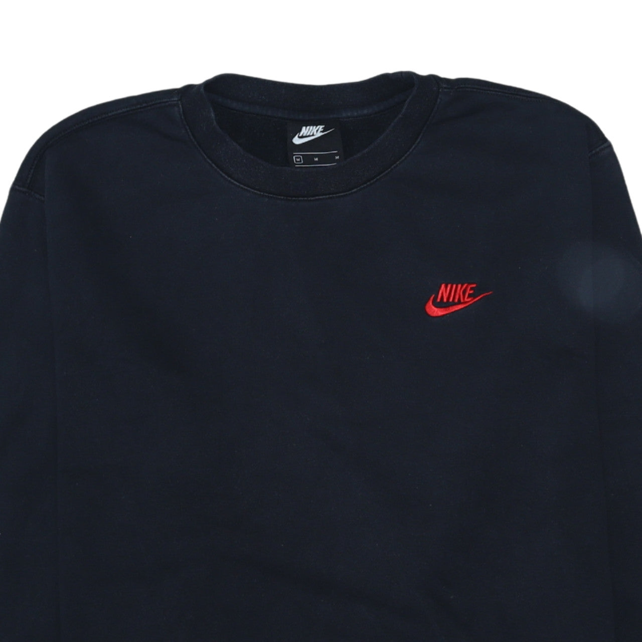 Nike Men's Black Medium Pullover Sweatshirt Crew Neck Embroidered Logo