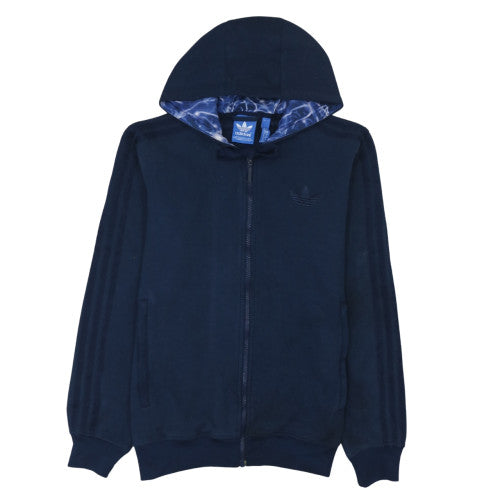 Adidas Mens Blue Full Zip Hoodie M Regular Fit Sportswear