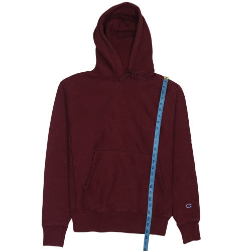 Champion Men's Red Pullover Hoodie Medium Fleece Reverse Weave