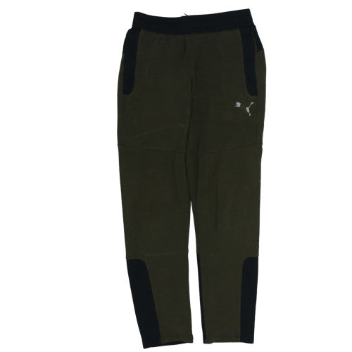 Puma Boys Green Jogger Trousers 13-14 Years Cotton Blend Activewear
