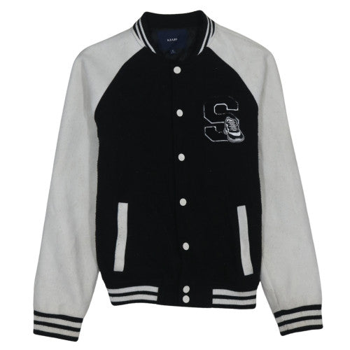 Kiabi Women's Black XS Varsity Jacket with Embroidered Logo