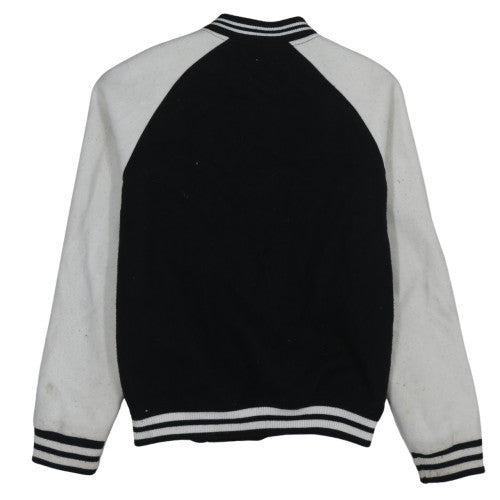 Kiabi Women's Black XS Varsity Jacket with Embroidered Logo