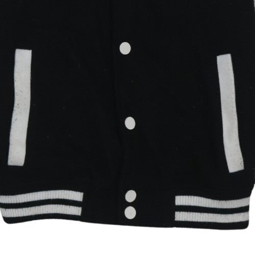 Kiabi Women's Black XS Varsity Jacket with Embroidered Logo
