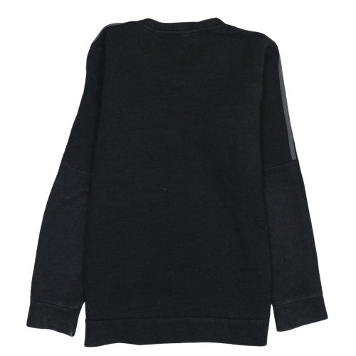 Adidas Mens Black Small Crew Neck Sweatshirt Classic Pullover