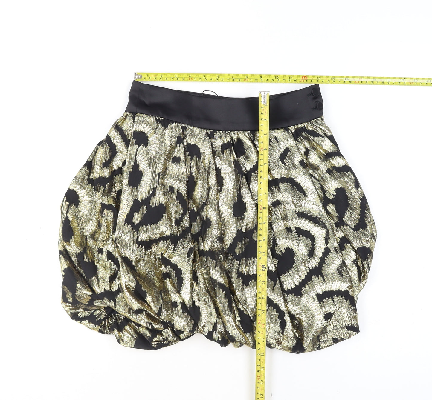 Zara Women’s Gold Animal Print Bubble Hem Skirt Size 8