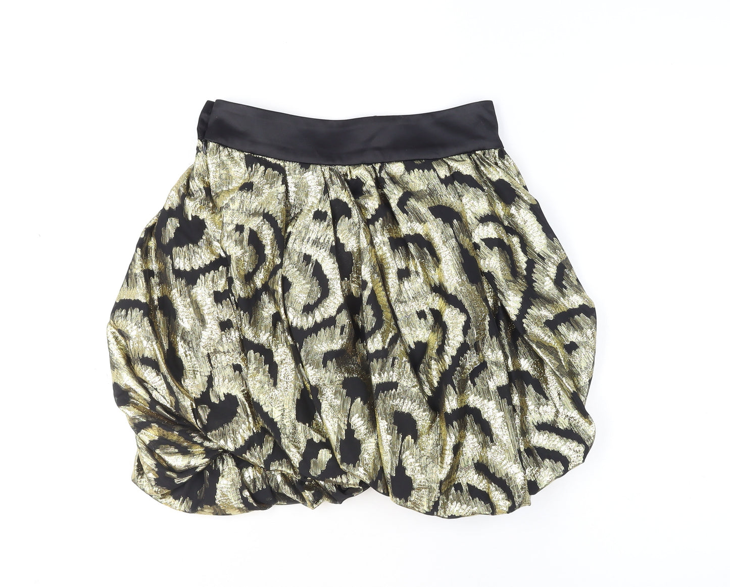 Zara Women’s Gold Animal Print Bubble Hem Skirt Size 8