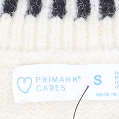 Primark Women’s Ivory Ruffle Sleeve Knit Jumper Size S