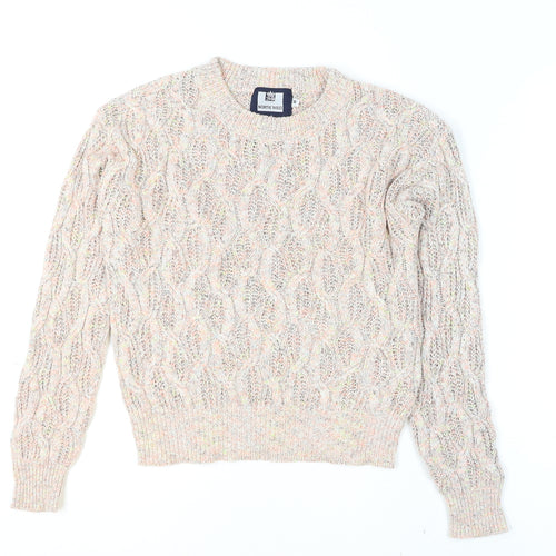North West Womens Beige Cable Knit Pullover Jumper M