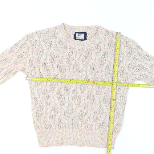North West Womens Beige Cable Knit Pullover Jumper M