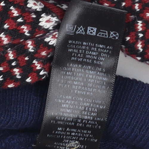 ASOS Men’s Blue Fair Isle Roll Neck 2XL Winter Knit Jumper