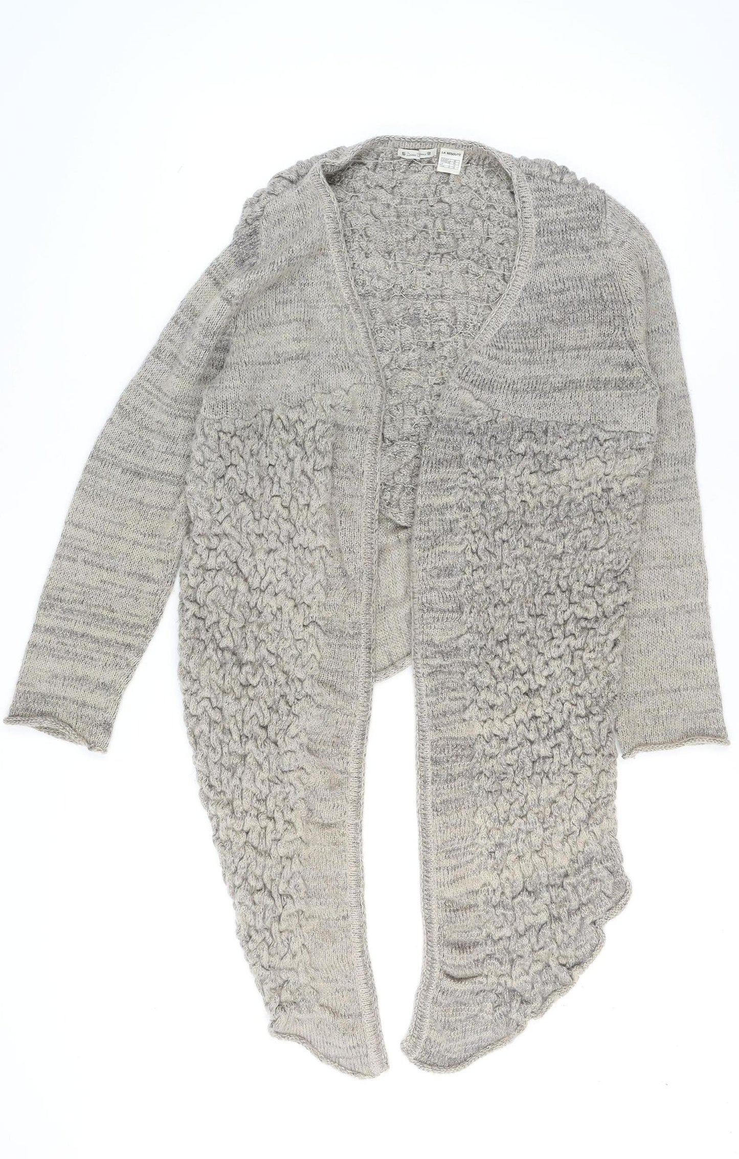 Bande Originale Women’s Grey Wool Blend Open Knit Cardigan Size 16