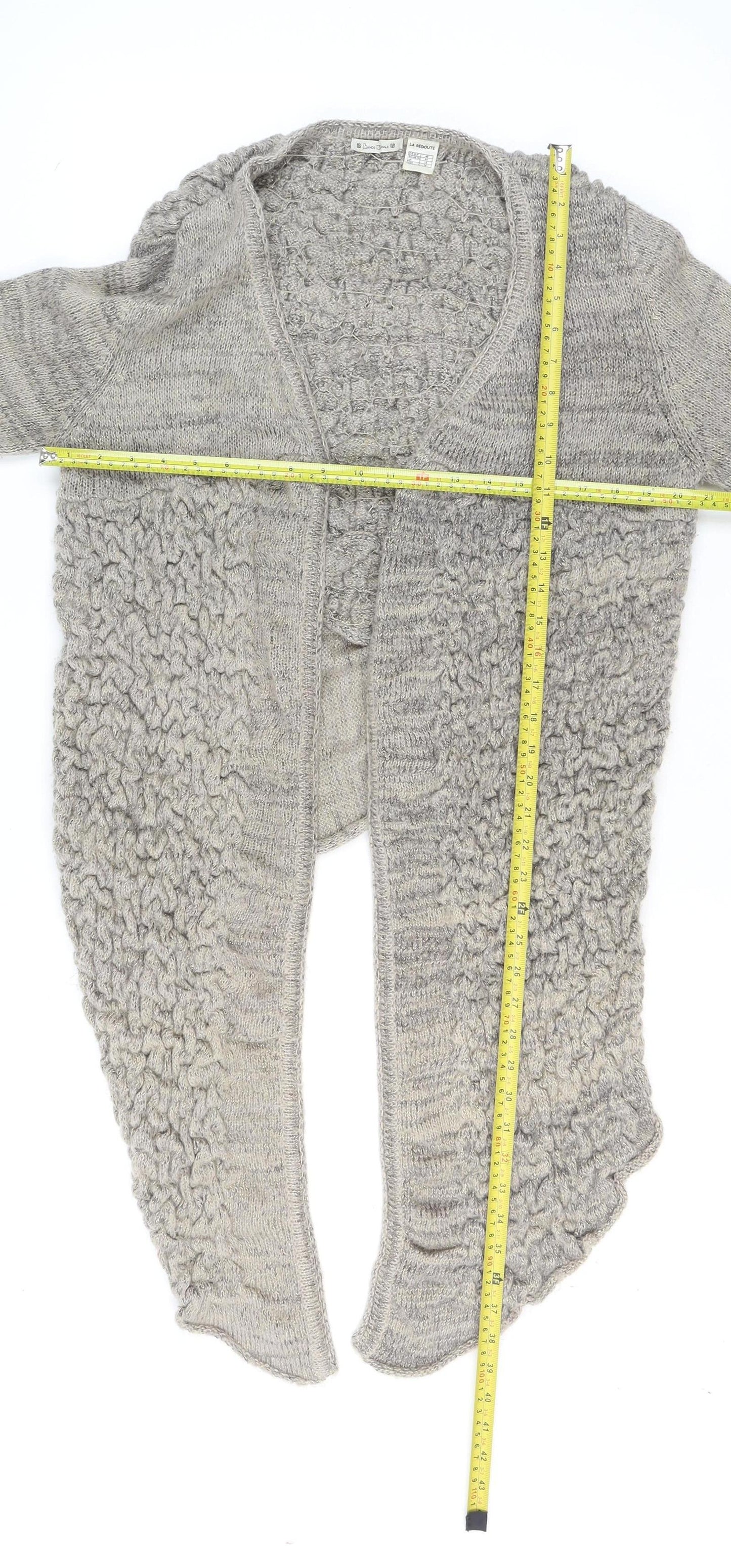 Bande Originale Women’s Grey Wool Blend Open Knit Cardigan Size 16