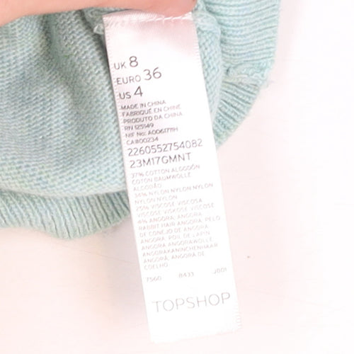 Topshop Women’s Blue Sequin Embellished Jumper UK 8 Long Sleeve