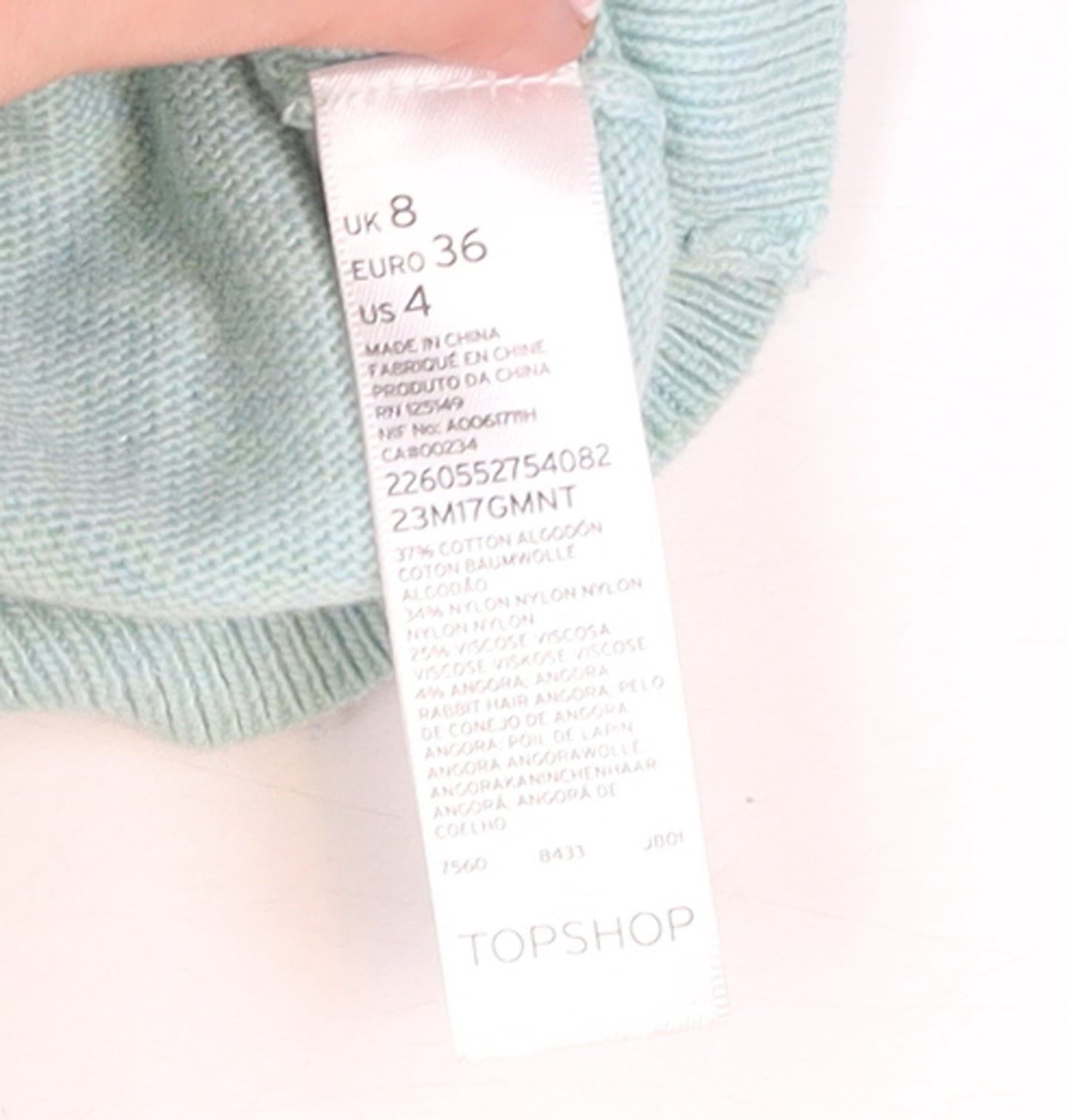 Topshop Women’s Blue Sequin Embellished Jumper UK 8 Long Sleeve