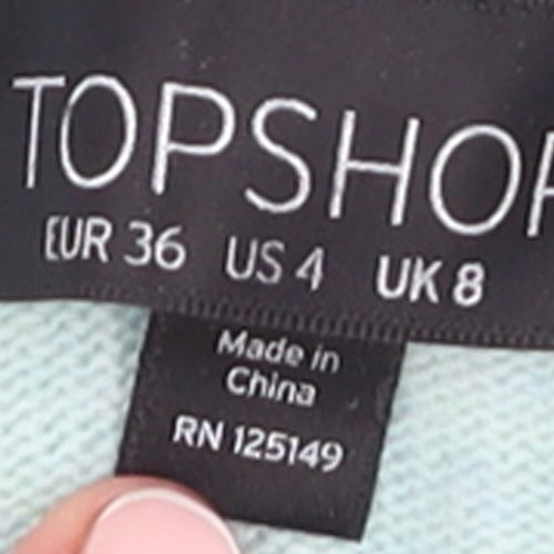 Topshop Women’s Blue Sequin Embellished Jumper UK 8 Long Sleeve