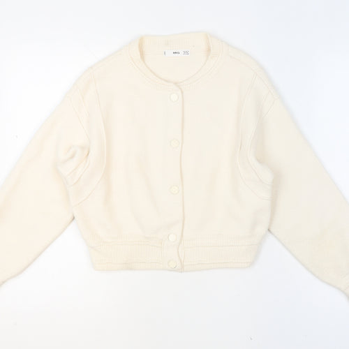 MNG Women's Ivory Crew Neck Cardigan XS