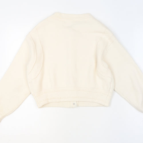 MNG Women's Ivory Crew Neck Cardigan XS