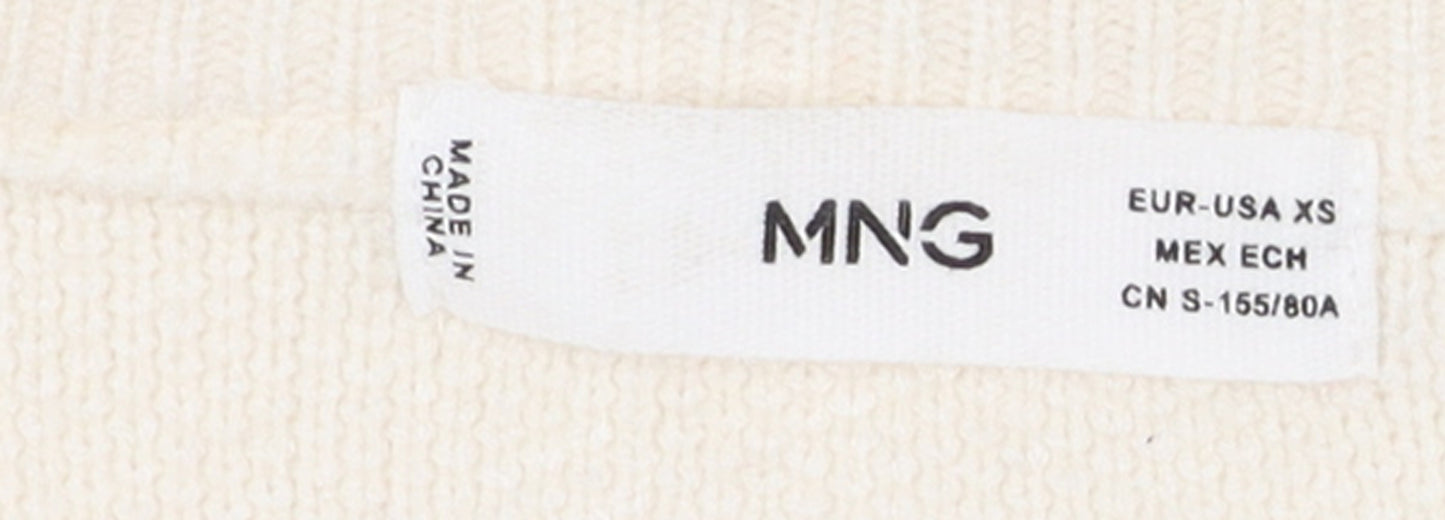 MNG Women's Ivory Crew Neck Cardigan XS
