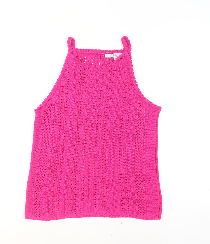 Next Women’s Pink Halter Knit Tank Top Size 14 Acrylic Summer