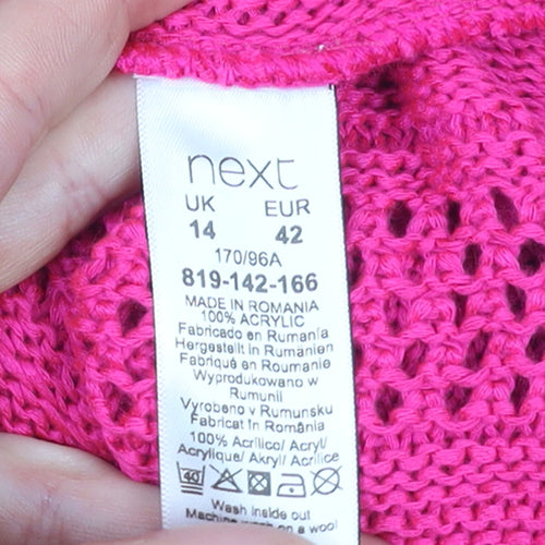 Next Women’s Pink Halter Knit Tank Top Size 14 Acrylic Summer