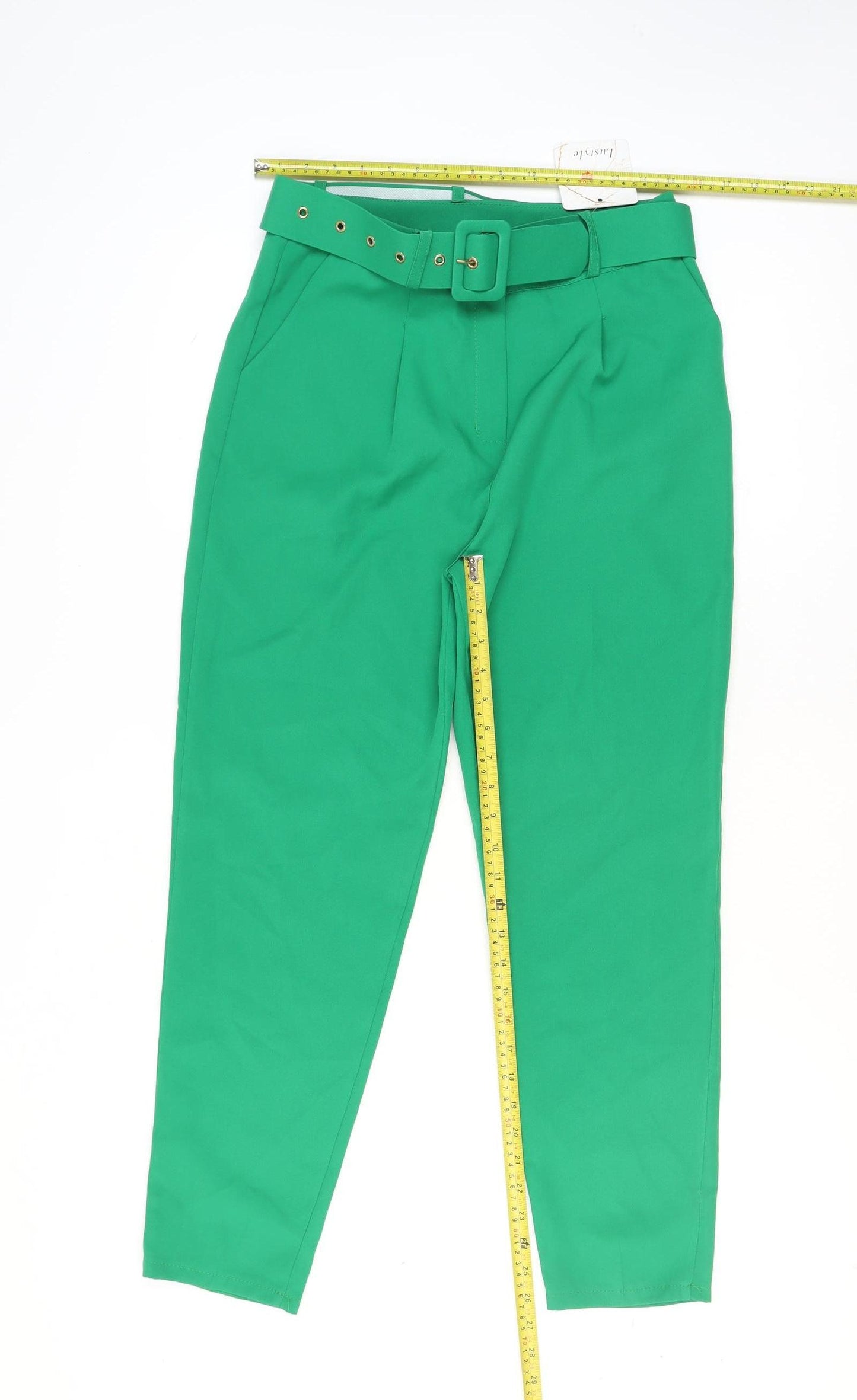 Marks and Spencer Women’s Green Paperbag Trousers XL High Waist