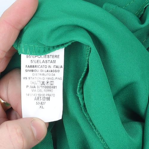 Marks and Spencer Women’s Green Paperbag Trousers XL High Waist