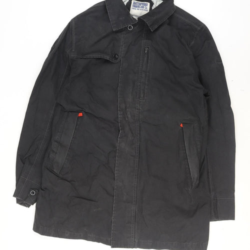 Timberland Men's Black Waterproof Cotton Nylon Overcoat Size L
