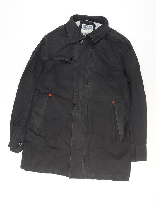 Timberland Men's Black Waterproof Cotton Nylon Overcoat Size L