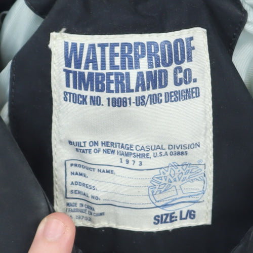Timberland Men's Black Waterproof Cotton Nylon Overcoat Size L